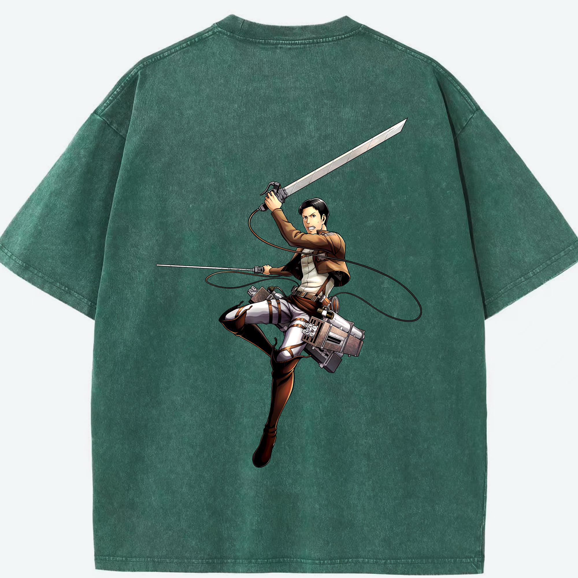 （画像用） 進撃の巨人 Attack on Titan 綿100% ヴィンテージ風 半袖Tシャツ（背面プリント）